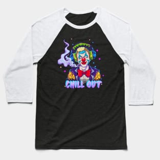 Hip Hop Clown with Wavey Text Artwork Baseball T-Shirt